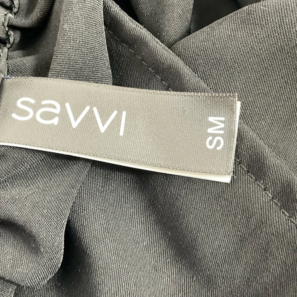 SAVVI Penny Satin Pants black wide leg size small - Picture 9 of 10